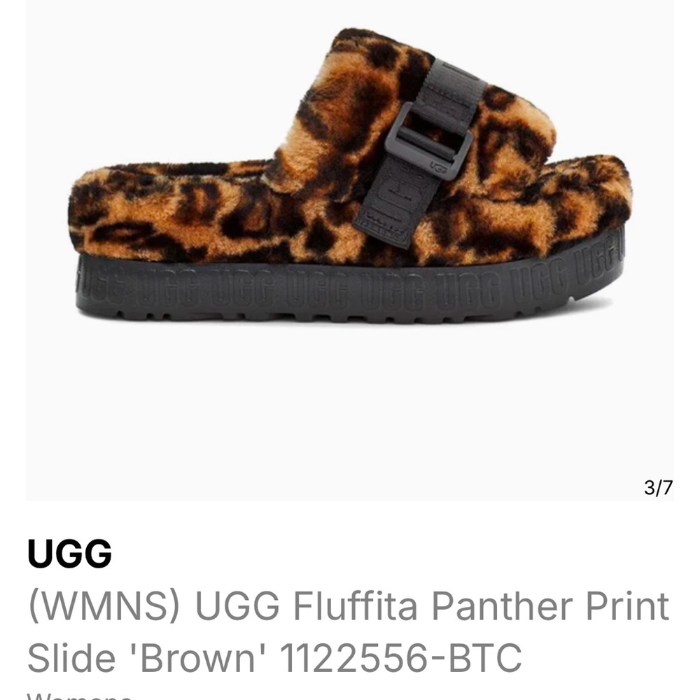 NWT UGG Fluffia Panther Slides
